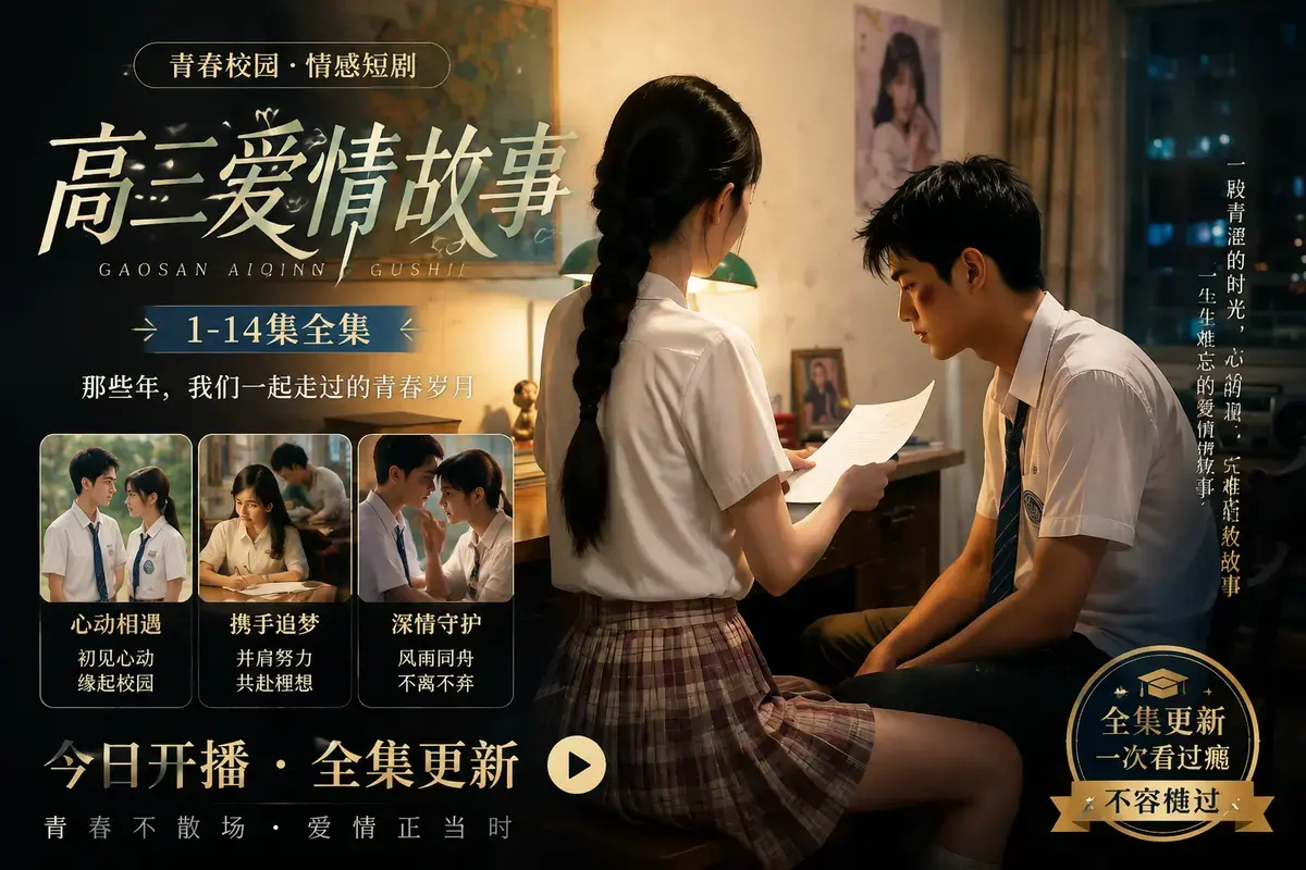 《B中爱情故事》黄果短剧全集18集全上线-AI生成青春疼痛太敢拍了-未删减中字版完整剧情梳理-IF线结局彩蛋